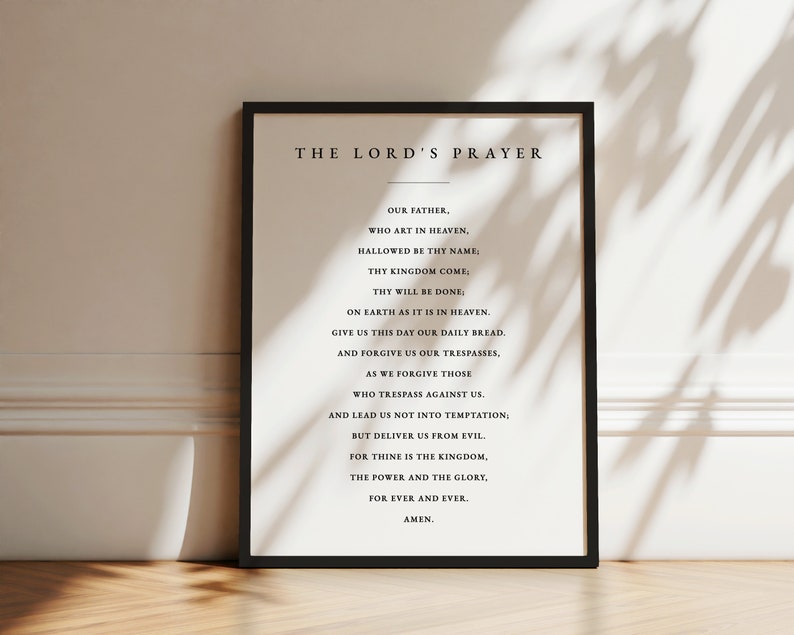 The Lord's Prayer Art Print – Botanical Christian Wall Art (digital ...