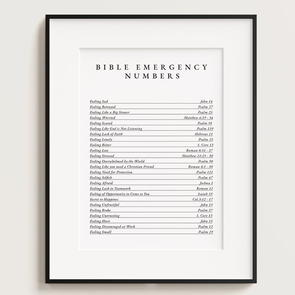 Bible Emergency Numbers, Christian Gifts, Bible Verse Print, Doxology, Christian Wall Art, Bible Wall Art, Jesus Wall Art, Bible, Scripture