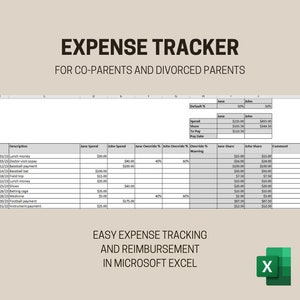 Co-Parent Expense Tracker | Divorced Parent Expense Tracker | Co-Parent Expense Reimbursement | Divorced Parent Expense Reimbursement