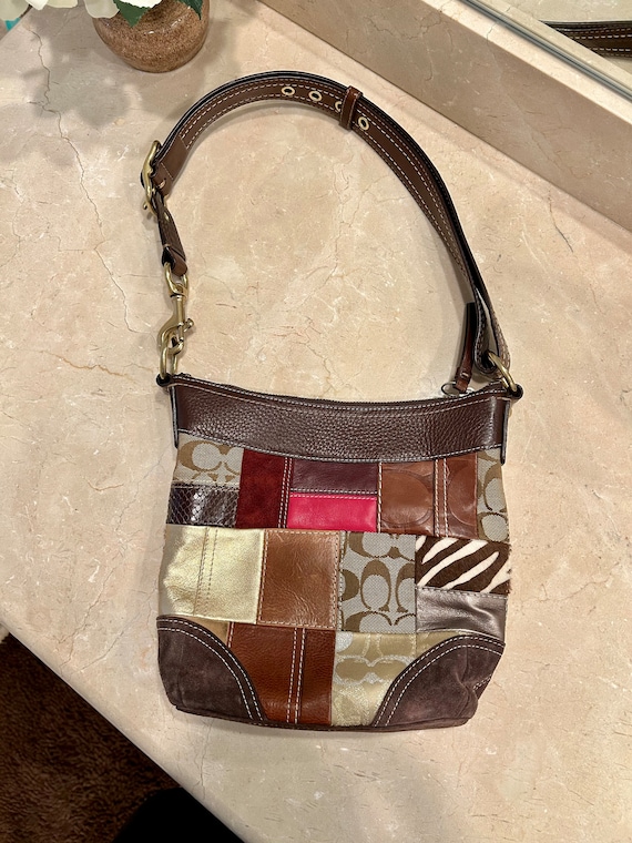 Coach Patchwork Leather Suede Shoulder or Crossbody Bag Purse