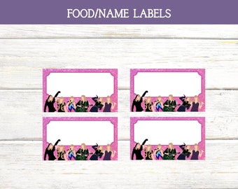 Printable Swiftie Taylor Swift Birthday Food Name Tents Labels Eras Food Tents Name Labels Eras Birthday Party Favor In My Birthday Era Eras