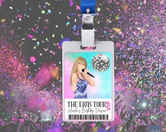 VIP Party Pass Badge, Disco In My Birthday Era, Birthday Girl Party Pass, Eras Vip Badge, Lanyard Badge, Editable, Digital, Swiftie Birthday