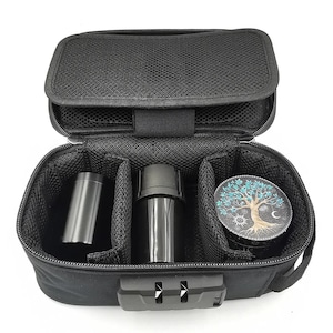 8 pc Smell Proof Kit with Combination Lock Rolling Tray Grinder Storage Bag