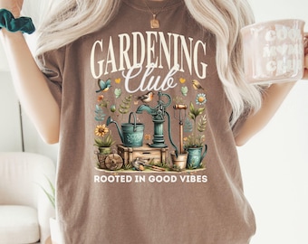 Gardening Club T-Shirt, Vintage Botanical Tee, Garden Shirt, Garden Gift, Garden Lover Tees, Gift for Gardener, Root shirt, Botanical Shirts