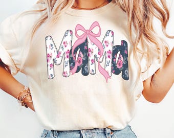 Comfort Colors® Vintage Floral Mama shirt, Best Mama long sleeve tee, Strong Woman tee, gift for mother's day, Cottagecore Mom, Women's crew