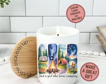 Camping Candle, Soy Wax Camp Life candle, girl loves camping, Autumn Vibe, RV Gift, Camper Decor, Nature Lover, Travel Gift, camp lover gift