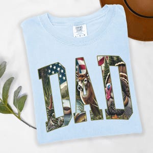 Comfort Color® patriotic Dad shirt, Fathers day gift, hunting Dad tee, fishing tee, freedom fishing shirt, Dad shirt,mens shirt cool dad tee