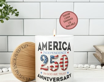 America 1776 candle, USA 250th Anniversary souvenir, Patriotic July 4th, Freedom candle, Semiquincentennial Gift, Independence Day celebrate