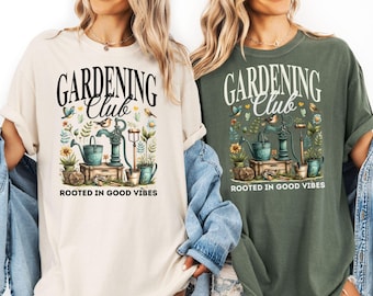 Gardening Club T-Shirt, Vintage Botanical Tee, Garden Shirt, Garden Gift, Garden Lover Tees, Gift for Gardener, Root shirt, Botanical Shirts