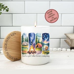 Camping Candle, Soy Wax Camp Life candle, girl loves camping, Autumn Vibe, RV Gift, Camper Decor, Nature Lover, Travel Gift, camp lover gift