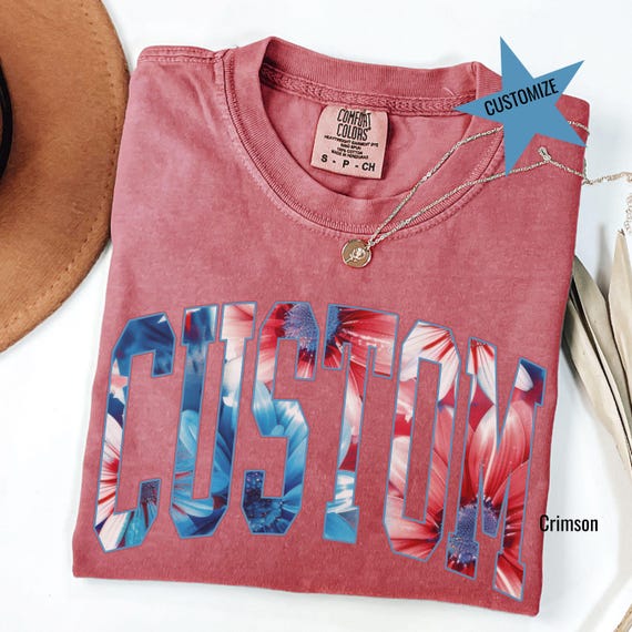 Custom patriotic floral TShirt, patriotic tee, Custom July 4th patriotic shirt, custom Tshirt, floral grandma tee, cottagecore tee,customize