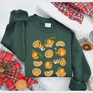 Oranges sweatshirt, Orange collage sweatshirt, Fruit sweatshirt, Fall oranges crew, womens Sweatshirt, gift for orange lover, Homestead crew