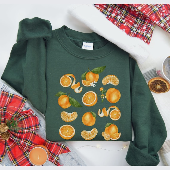 Oranges sweatshirt, Orange collage sweatshirt, Fruit sweatshirt, Fall oranges crew, womens Sweatshirt, gift for orange lover, Homestead crew