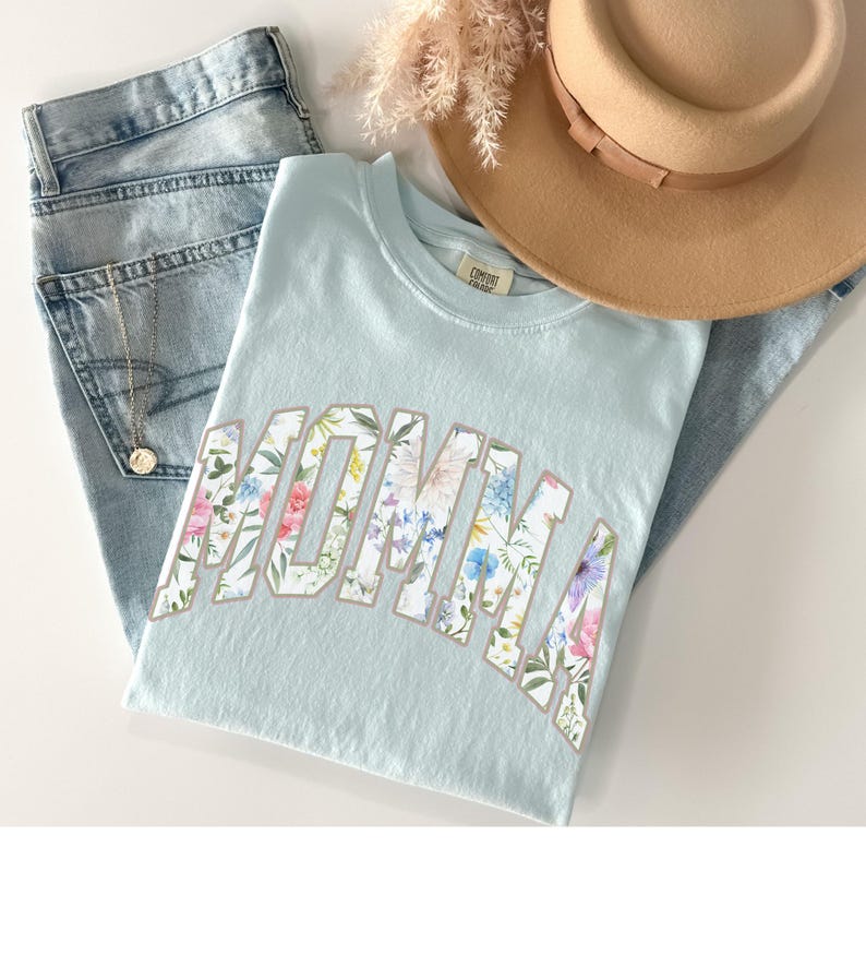 Comfort Colors® Vintage Floral Momma shirt, Best Momma TShirt, Strong Woman Shirt, gift for mother's day, Cottagecore Mom tee, Women's shirt image 5