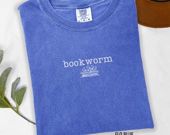 Comfort Colors® Minimalist Shirt bookworm Trendy floral reading Shirt Gift reader Tshirt book lover gift, Mother's day gift, floral book tee