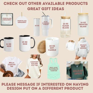 May include: A collection of gift items including mugs, tumblers, candles, shirts, and a hoodie. The image displays various products with text such as "Porcelain Ornament", "11 OZ MUG", "10 OZ SOY CANDLE", and "GILDAN 18500 HOODIE".
