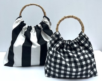 Bamboo Handle Tote Bag PDF pattern tutorial instant download