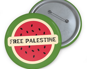 FREE PALESTINE Watermelon Pin Flag Badge Button End The Occupation Gaza Pin