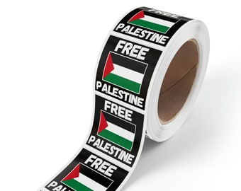 PALESTINA LIBRE Paquete de 50-250 pegatinas Etiquetas adhesivas cuadradas Rollos Terminar la calcomanía de ocupación