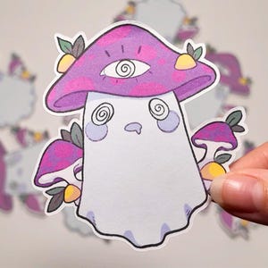 Sticker fantôme champignon | Sticker mignon