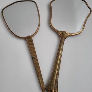 Vintage Art Deco Hand Mirrors. Set of Mirrors.