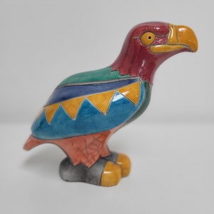 Vintage Colorful Art Pottery. South Africa Pottery.Bird Ceramic Figurine.