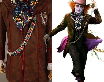 Johnny Depp como Sombrerero Loco Disfraz de Halloween de Alicia en el País de las Maravillas para adultos Traje completo