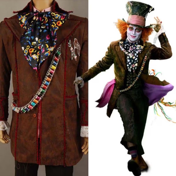 Johnny Depp als verrückter Hutmacher, Alice im Wunderland, Halloween-Kostüm für Erwachsene, kompletter Anzug