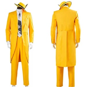 The Mask Jim Carrey Costume Cosplay Yellow Suit Halloween zdjęcie 4