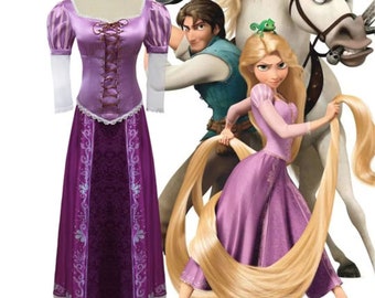 Prinzessin Rapunzel-Kostüme für Erwachsene und Kinder für Halloween, Tangled Cosplay-Kostüme für Frauen und Kinder