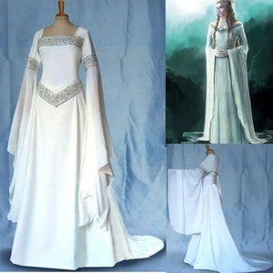 Galadriel Cosplay Costume Dress Elf Queen Outfits Halloween or Carnival Suit