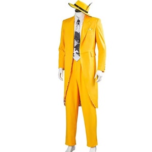 The Mask Jim Carrey Costume Cosplay Yellow Suit Halloween zdjęcie 2