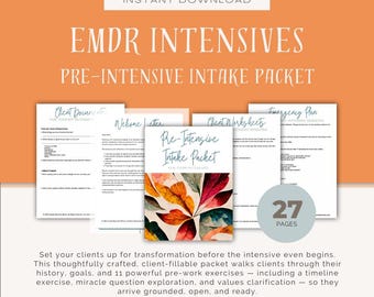 Fillable Client Worksheets for Pre-Intensive Therapy Intake Packet | EMDR Intensives PINEVILLA