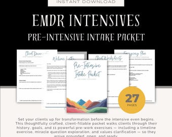 Fillable Client Worksheets for Pre-Intensive Therapy Intake Packet | EMDR Intensives Mountains