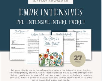 Fillable Client Worksheets for Pre-Intensive Therapy Intake Packet | EMDR Intensives FLOWER GARDEN