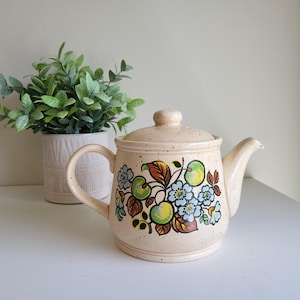 Teiera vintage Sadler, design Appletree, realizzata in Inghilterra, teiera in gres, anni &#39;70