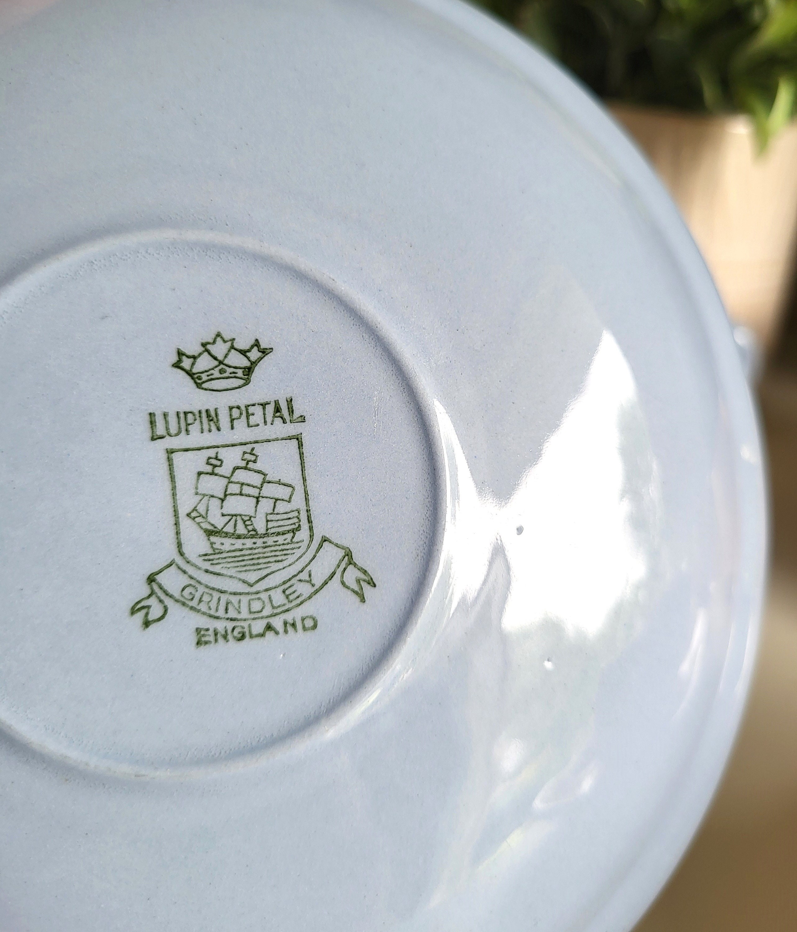 Vintage Grindley Cup and Saucer, Sets of 2, Lupin Petal Blue, Peach ...