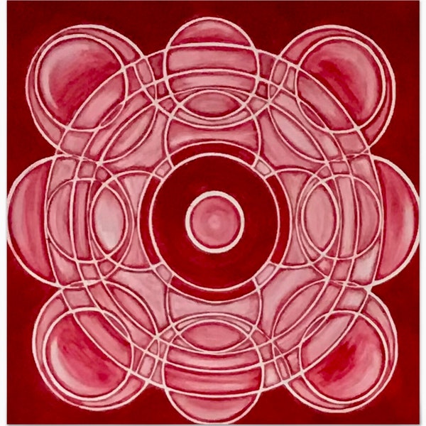 METASPHERIC red & white 60 cm x 60 cm