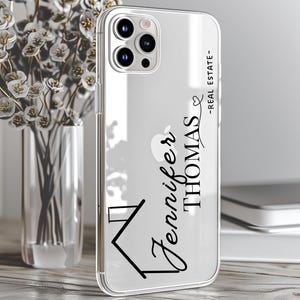 Sleek Entrepreneur Custom Clear TPU Case, Personalized Realtor Gift