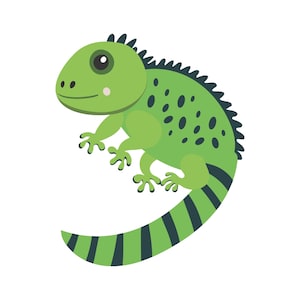 Green Iguana Digital Art, Tropical Animal Art for Kids, Green Nursery Print, Green Kids Room Decor, Fun Reptile Download, Cute Iguana Art