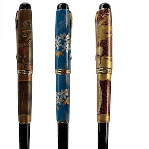 Wajima Lacquer Fountain Brush Pen: Rising Dragon Maki-e Art