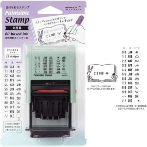 MIDORI Overschilderbare stempel Roterende stempel Datum-handgeschreven boek, cadeau voor moeder, cadeau voor vader, cadeau voor grootmoeder