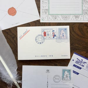 Papel de notas de oficina de correos en la nube | Versiones de cartas matutinas | Papelería vintage Kyupodo | FUKUYAFUNJI, regalo para mamá, regalo para papá