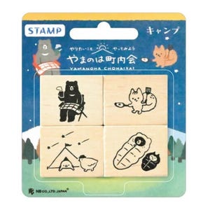 NB Wooden Stamp Set – Yamanohamachi Animals – Japanese Rubber Stamps for Journaling, Cards & Scrapbooking