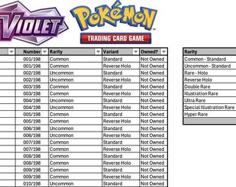 pokemon card list excel Pokemon TCG Pocket checklist spreadsheet