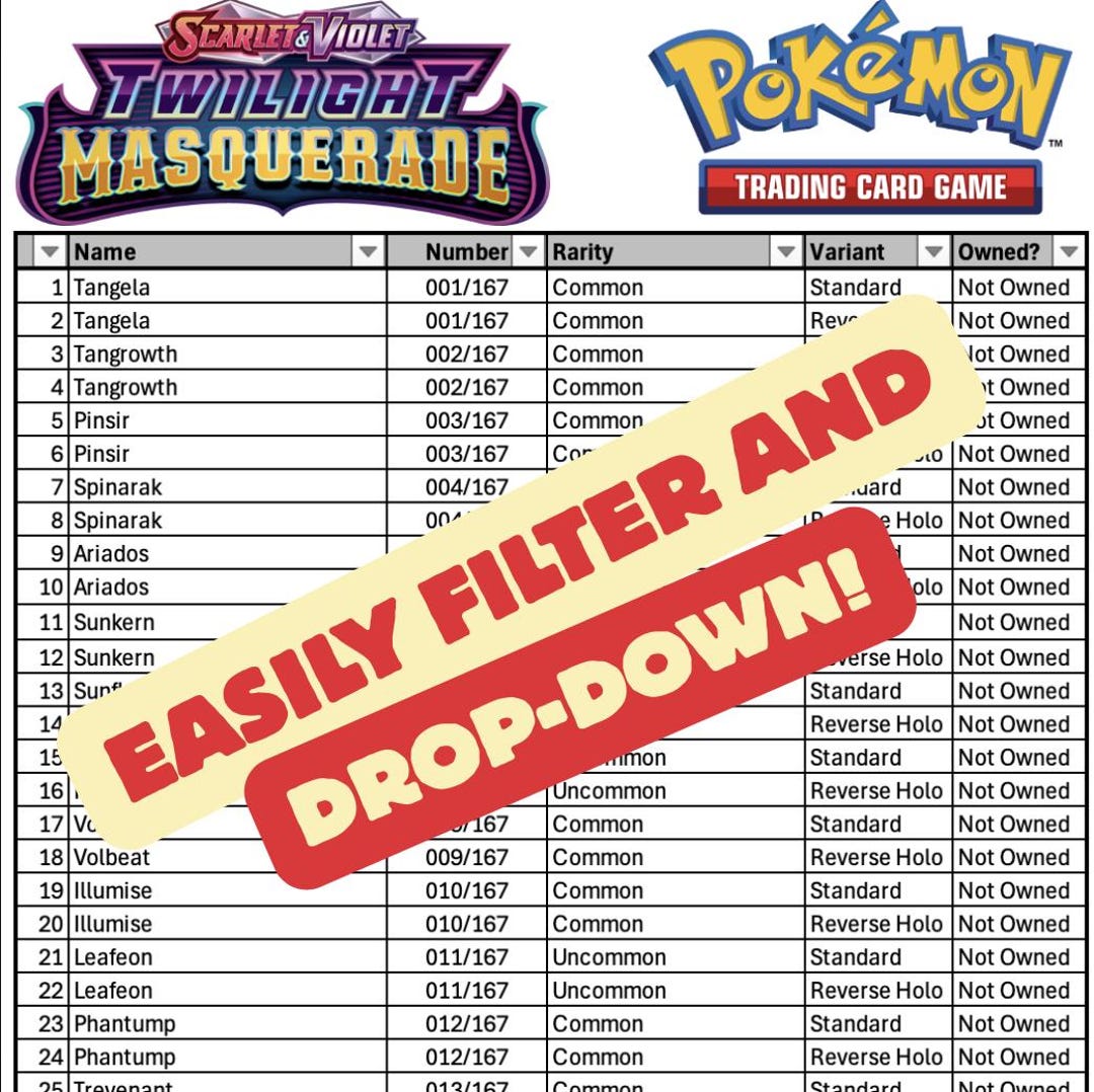 pokmon twilight masquerade card list english TCG: Scarlet & Violet, Collectible Cards Booster Display Box (36 Boosters) : Everything Else Spreadsheet - Pokemon Twilight Masquerade