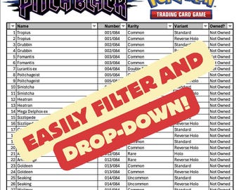 pokemon 151 card list excel Pokemon 151 Master Set Checklist  Scarlet & Violet TCG Tracker (Excel) List Of All Pokemon Spreadsheet