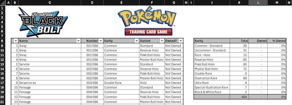 pokemon card excel sheet Collection Spreadsheet/Tracker with Automatic Pricing and Images : r/PokemonTCG