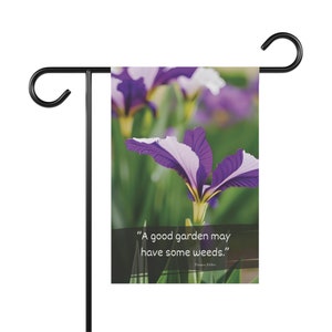 Garden & House Banner with Purple flowers, perfect gift for the gardener or flower lover!