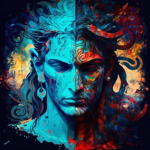 Abstract Art | Lord Shiva Digital Art | Shiva Art | Shiva Poster | Shiva Painting | Hindu Art | Spiritual Art | Yoga Art | Hindu Deity